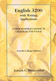 Cover of English 3200 by Joseph C. Blumenthal