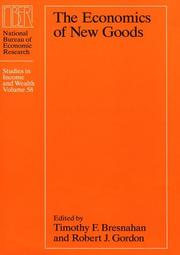 Front cover of The economics of new goods by Timothy F. Bresnahan