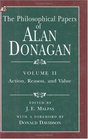 Cover of The philosophical papers of Alan Donagan by Alan Donagan
