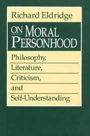 Cover of On moral personhood by Richard Thomas Eldridge