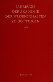 Front cover of Jahrbuch der Akademie der Wissenschaften zu Göttingen by Werner Lehfeldt