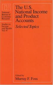 Front cover of The U.S. national income and product accounts by Murray F. Foss