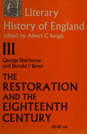 Front cover of The Literary History of England: Vol 3 by Donald F. Bond: