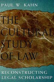Cover of The Cultural Study of Law by Paul W. Kahn