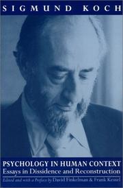 Front cover of Psychology in Human Context by Sigmund Koch