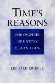Front cover of Time's reasons by Leonard Krieger