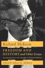 Front cover of Freedom and history and other essays by Richard McKeon