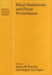 Front cover of Fiscal institutions and fiscal performance by James M. Poterba