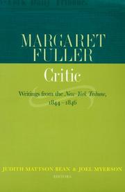 Cover of Margaret Fuller, critic by Margaret Fuller