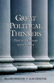 Cover of Great political thinkers by William Ebenstein