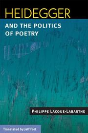 Front cover of Heidegger and the politics of poetry by Philippe Lacoue-Labarthe