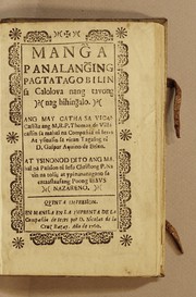 Front cover of Mañga Panalañging Pactatagobilin sa Calolova nang tavong nag hihiñgalo by Tomás de Villacastín