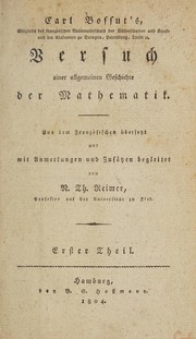 Cover of Versuch einer allgemeinen Geschichte der Mathematik by Charles Bossut