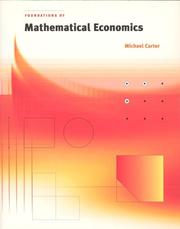 Front cover of Foundations of Mathematical Economics by Michael Carter