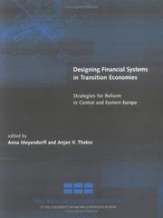 Front cover of Designing financial systems in transition economies by Anna Meyendorff