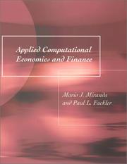 Front cover of Applied computational economics and finance by Mario J. Miranda