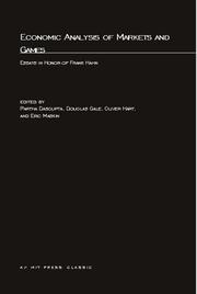 Front cover of Economic Analysis of Markets and Games by Partha Dasgupta