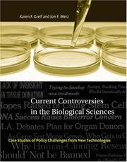 Front cover of Current controversies in the biological sciences by Karen F. Greif