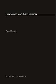 Cover of Language and maturation by Paula Menyuk