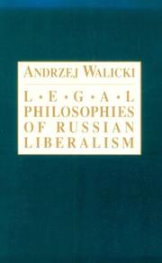 Cover of Legal philosophies of Russian liberalism by Andrzej Walicki
