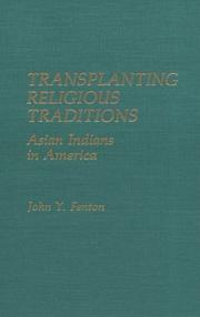 Front cover of Transplanting religious traditions by John Y. Fenton