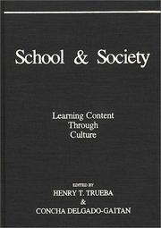 Front cover of School & society by Enrique T. Trueba