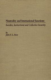 Front cover of Neutrality and international sanctions by John F. L. Ross