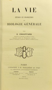 Front cover of La vie by Paul Emile Chauffard