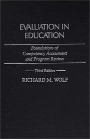 Cover of Evaluation in education by Richard M. Wolf