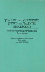 Cover of Teaching and counseling gifted and talented adolescents by Roberta M. Milgram