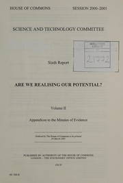 Cover of Are we realising our potential? by Great Britain. Parliament. House of Commons. Science and Technology Committee.