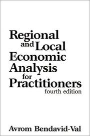 Front cover of Regional and local economic analysis for practitioners by Avrom Bendavid-Val