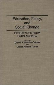 Front cover of Education, policy, and social change by Daniel A. Morales-Gómez