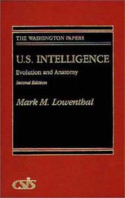 Cover of U.S. intelligence by Lowenthal, Mark M.