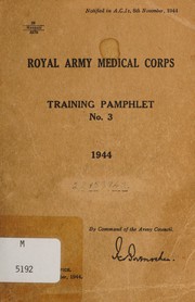 Front cover of Royal Army Medical Corps training pamphlet no. 3 by Great Britain. War Office