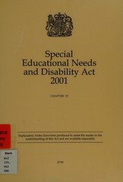 Cover of Special Educational Needs and Disability Act 2001 (Public General Acts - Elizabeth II) by The Stationery Office