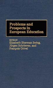 Front cover of Problems and prospects in European education by Elizabeth Sherman Swing