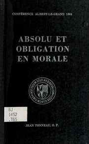 Front cover of Absolu et obligation en morale by Jean Tonneau