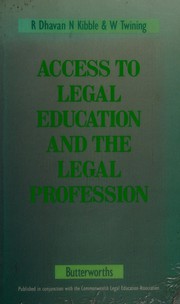 Front cover of Access to legal education and the legal profession by Rajeev Dhavan