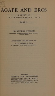 Cover of Agape and Eros by Anders Nygren