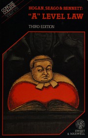 Cover of 'A' level law by Brian Hogan