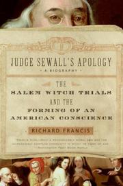 Front cover of Judge Sewall's Apology by Richard Francis