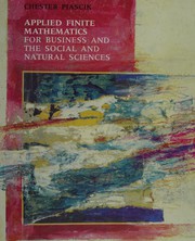 Front cover of Applied finite mathematics for business and the social and natural sciences by Chester Piascik