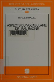 Front cover of Aspects du vocabulaire de Jean Racine by Maria G Pittaluga