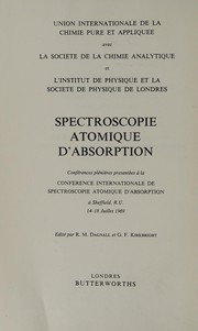 Front cover of Atomic absorption spectroscopy by International Atomic Absorption Spectroscopy Conference Sheffield, Eng. 1969.