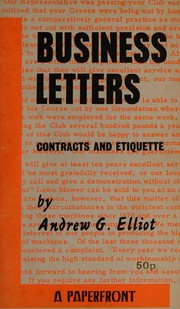 Cover of Business letters by A. G. Elliot