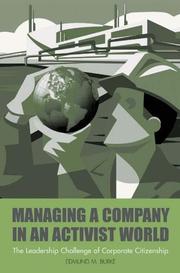 Cover of Managing a Company in an Activist World by Edmund M. Burke