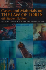 Cover of Cases and materials on the law of torts by Solomon, Robert M.