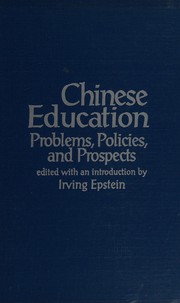 Cover of Chinese education by Irving Epstein