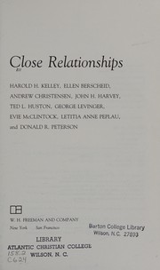 Cover of Close relationships by Harold H. Kelley